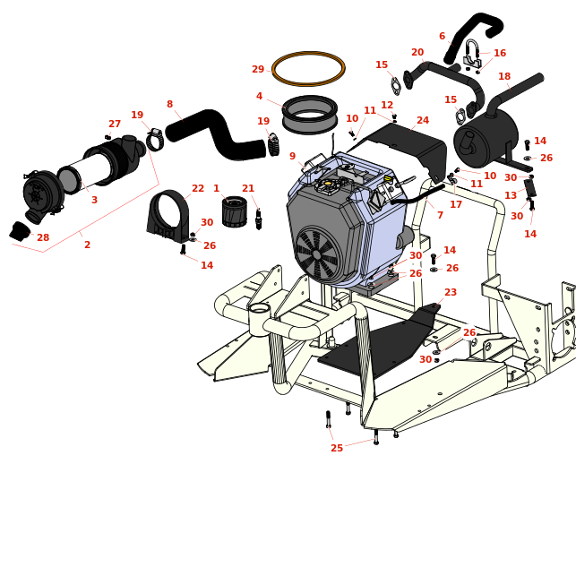 Toro Sand Pro 3020 Engine, Air Cleaner & Exhaust