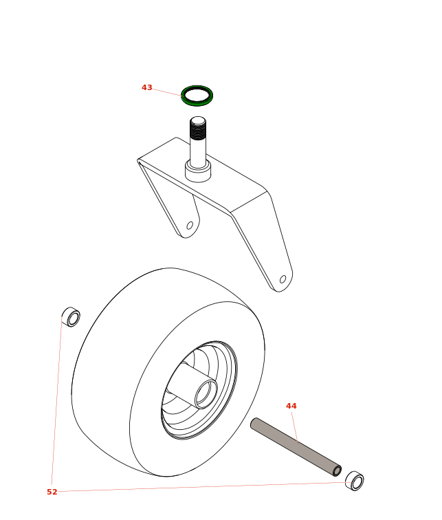 Scag STTII - Turf Tiger II Caster Wheel