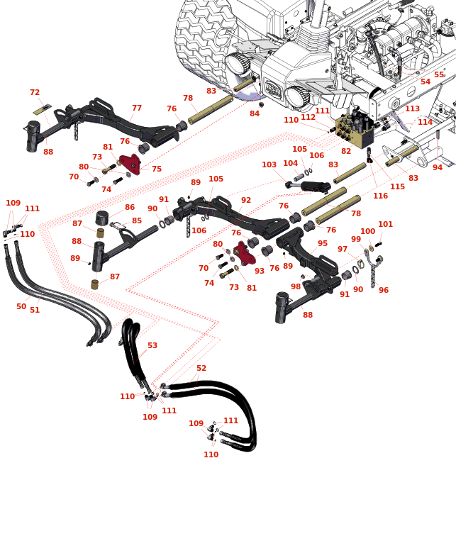 Toro Reelmaster 5510-G Front Lift Arm