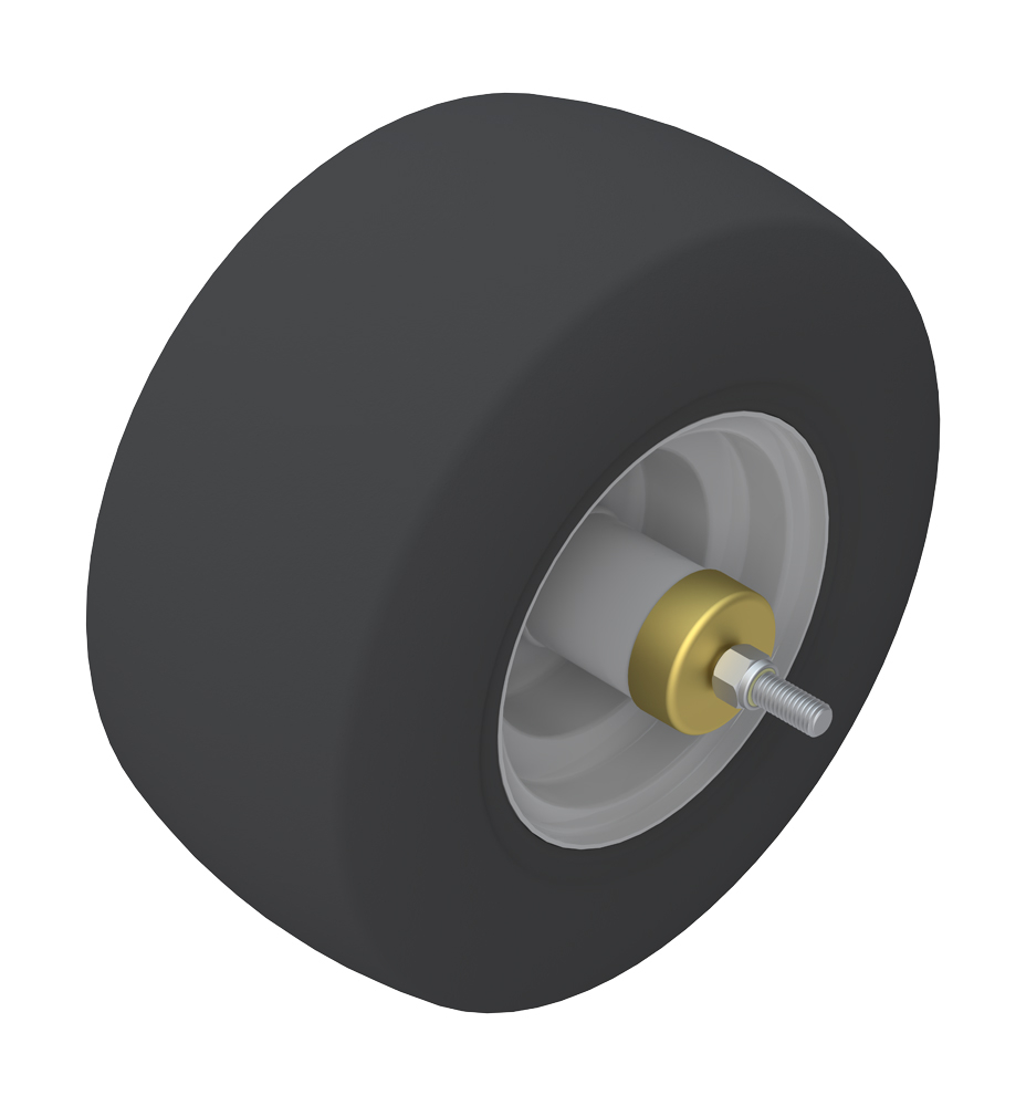 Tire & wheel - 13x6:50-6 smooth semi pneumatic