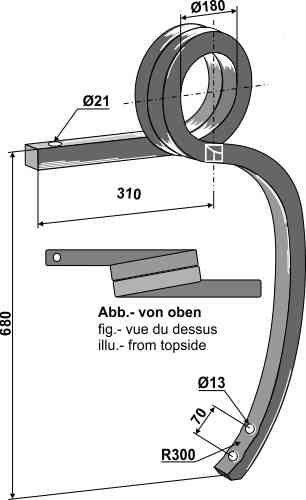 Double coil spring, left fitting for Vogel u. Noot 884602 / G3147002