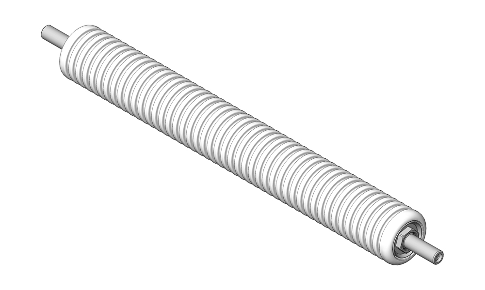 Roller - narrow grooved machined aluminum