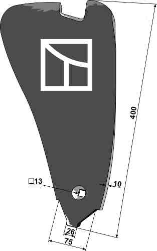 Randgeleideplaat, rechts - Delta Flex passend voor Kongskilde 7204027029