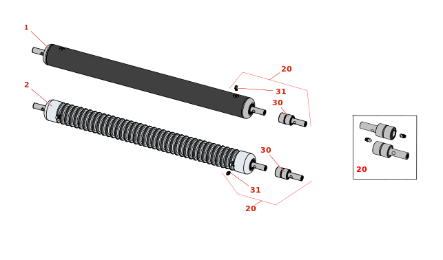 Toro Greensmaster 1610 Front Rollers