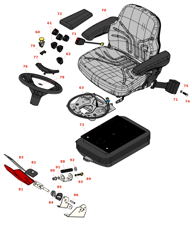 Toro Groundsmaster 5910-D Seat