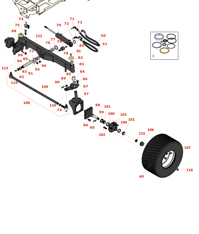 Toro Reelmaster 5410-D Rear Axle