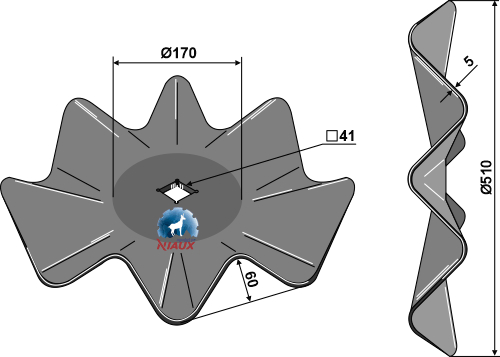 Wavy disc Ø510x5 - Powder coated