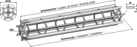 Cage roller plain bar - 3500