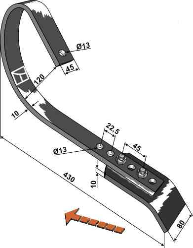 Sleeptand passend voor Kverneland RF2340986