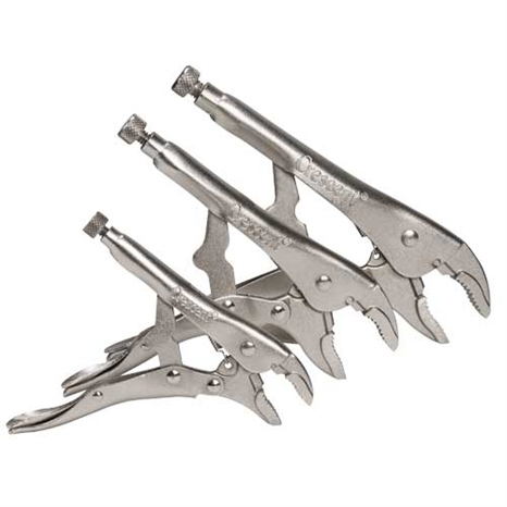 Jaw locking pliers - 3 pc 5-7-10" curves