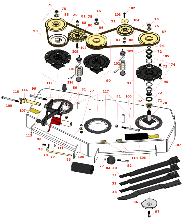 Toro Groundsmaster 7200 72in Rotary Deck - Models 30353