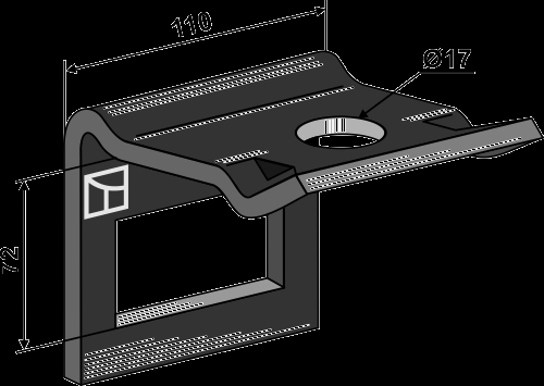 Clamp for tine 80 x 12