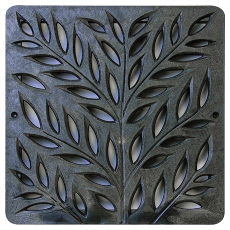 Square grate - 12" botanical black