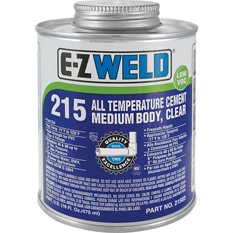 All temp pvc cement mediuim  body clear - pint