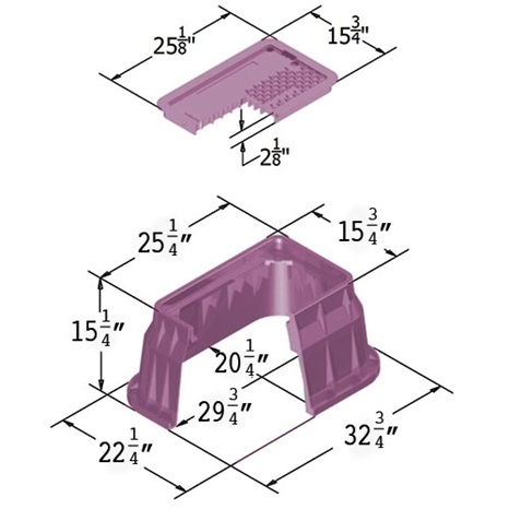 Carson valve box w/lid 1324 - purple rwdndes lblt