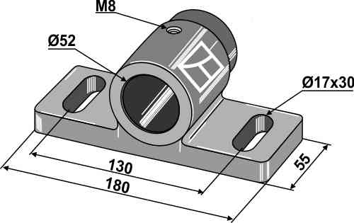 Plain bearing for assembling on round shafts Ø50mm