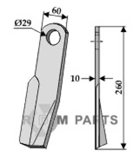 RDM Parts Klapper - højre