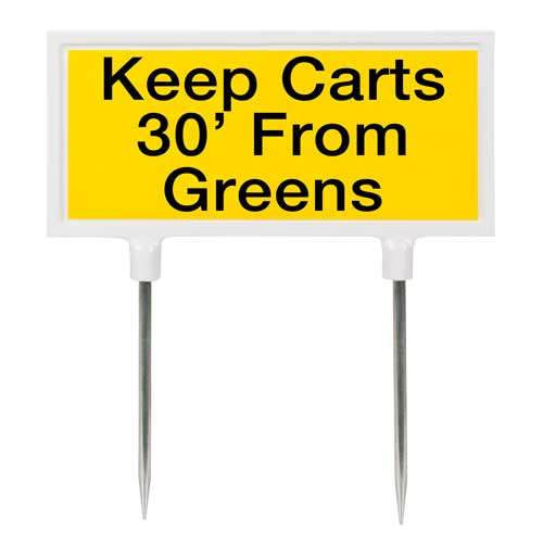 Sign - yellow keep carts 30ft