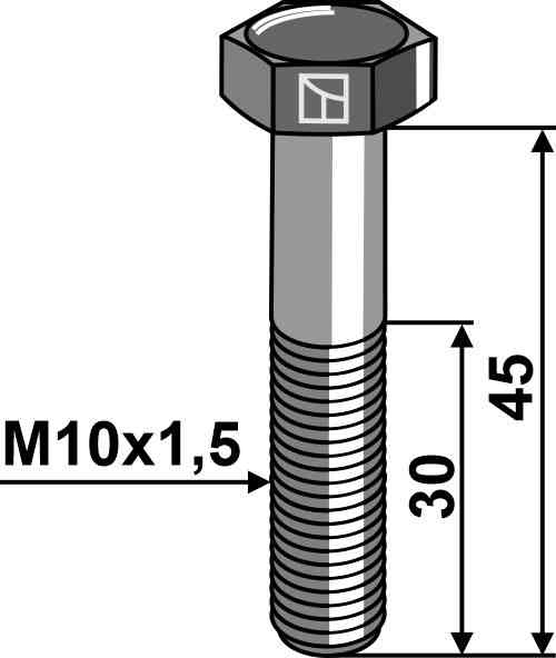 Hexagon bolt M10 without nut