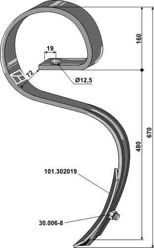 Zware triltand met beitel