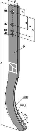 Cultivator shank - 900mm