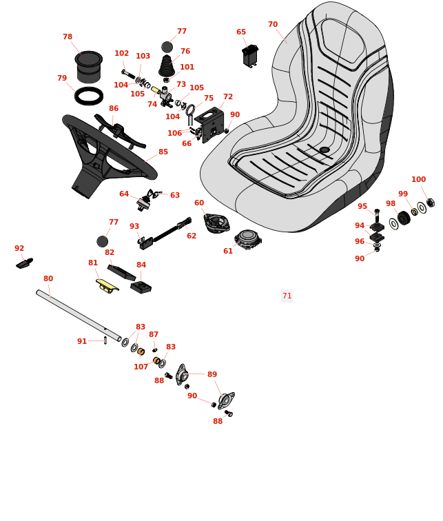 Toro Reelmaster 5500-D Seat, Control Panel and Traction Panel