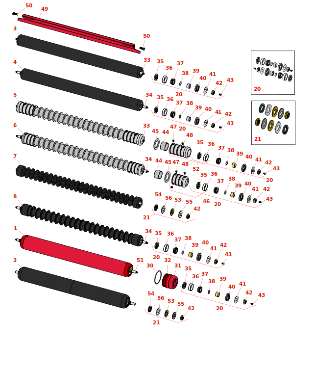 Toro Reelmaster 335D Rollers