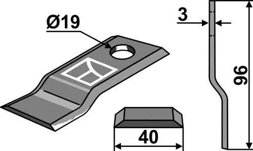 Rotary mower blade fitting for Pöttinger 434993