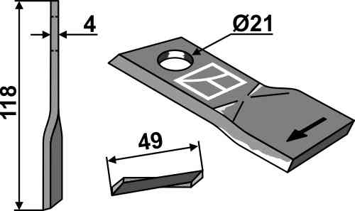 Rotary mower blade fitting for Pöttinger 434976