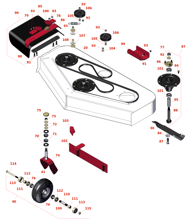 Toro GrandStand Mower 48in Deck Parts