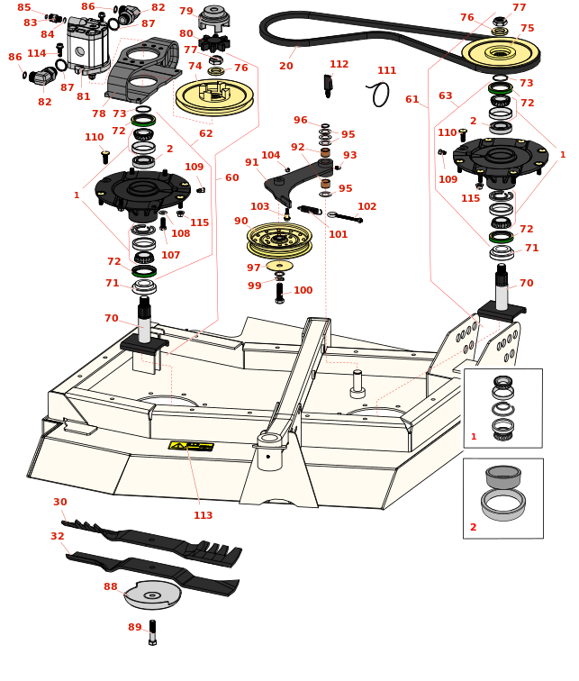 Toro Groundsmaster 4100-D Left-Hand Deck Lift Arms and Spindle