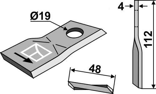 Rotary mower blade fitting for Fella 131118