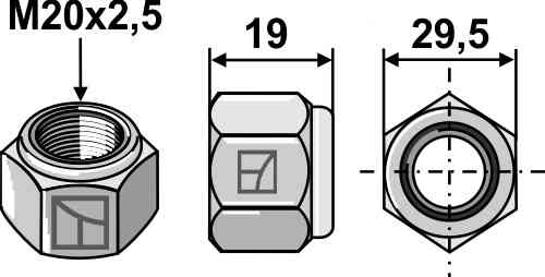 Self-locking nut M20x2,5