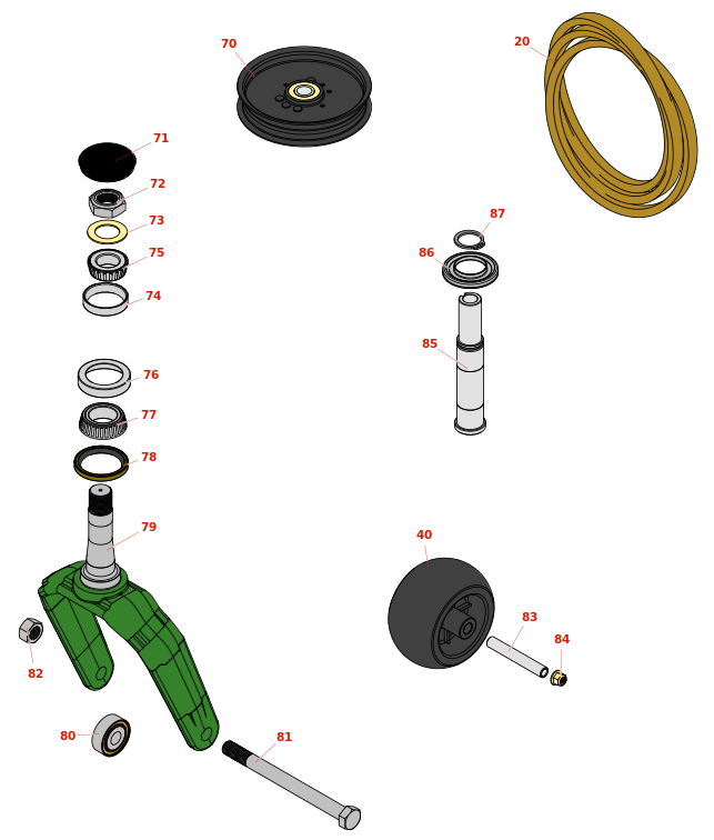 John Deere 652R Quik-Trak Stand-On Mower Deck Parts