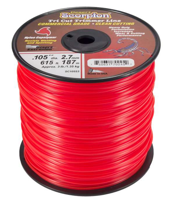 Trimmer line scorpion™ shaped red .105" / 2.7mm