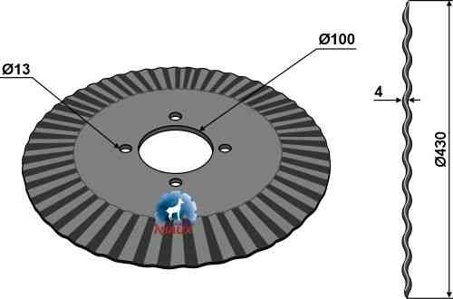 Kouterschijf Ø430x4 passend voor Great Plains 820-018C