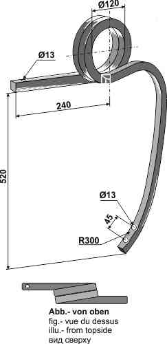 Double coil spring, left