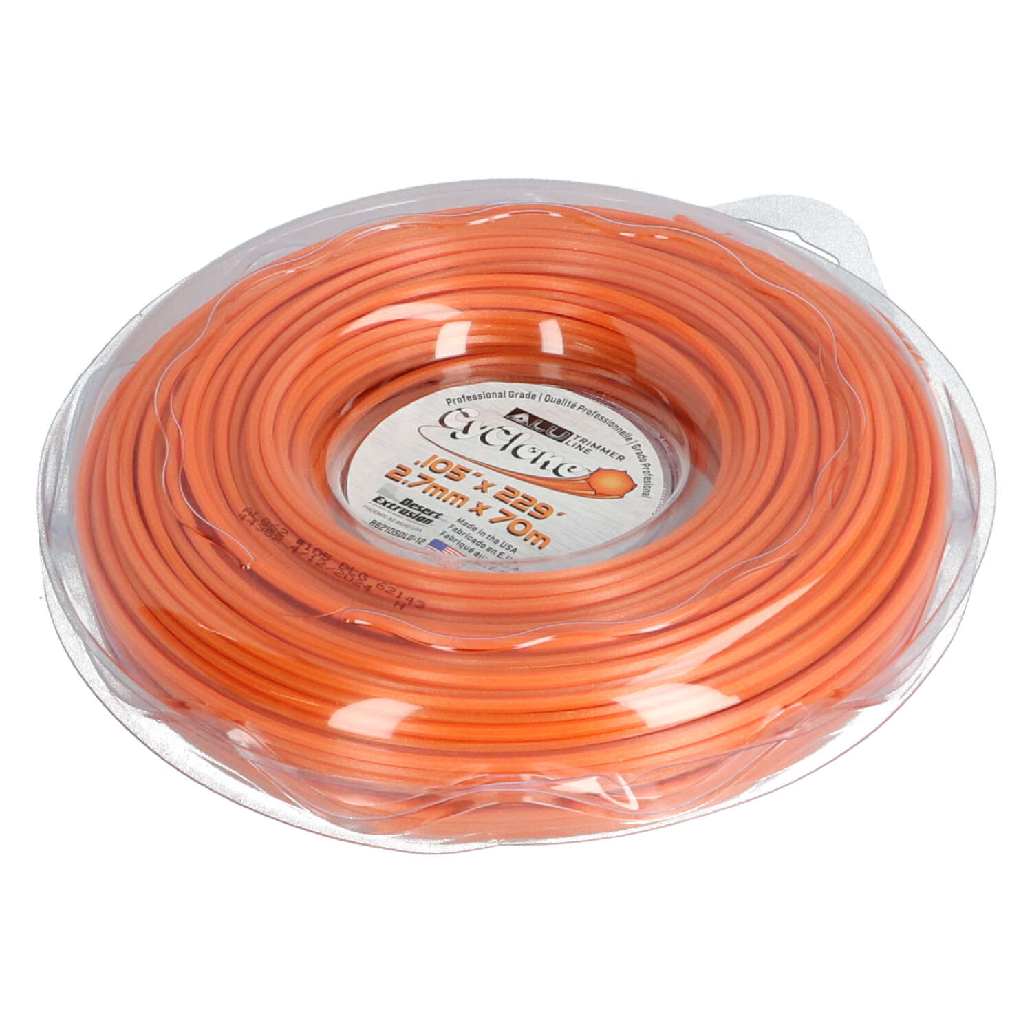 Trimmer line desert cyclone alu - large donut orange .105" / 2,7 mm 229' / 70 m