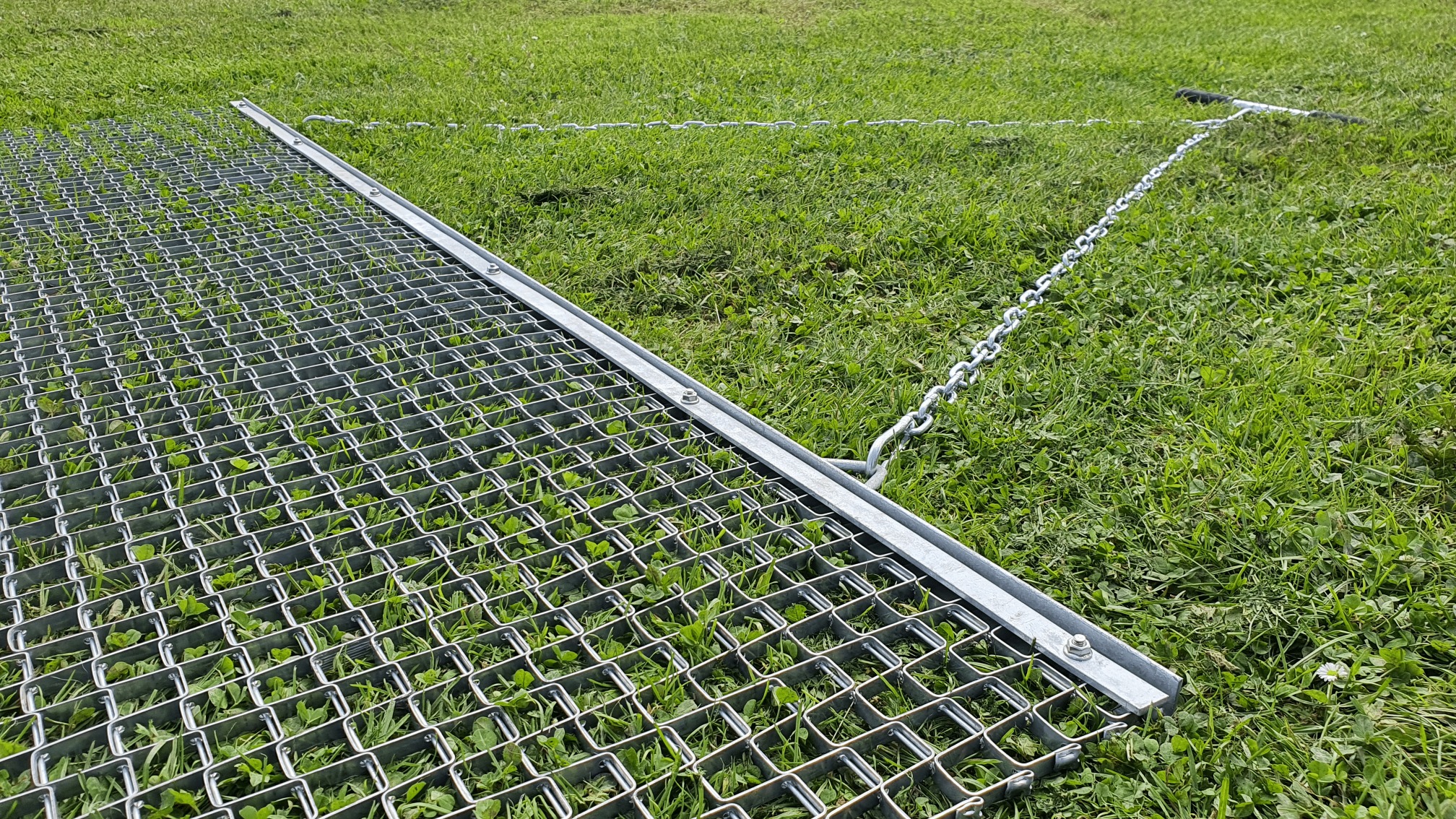 Verzinkte Stahl-Nivelliermatte zum Ebnen von Rasen, Schotter, Lehm und Sand (180x90cm)