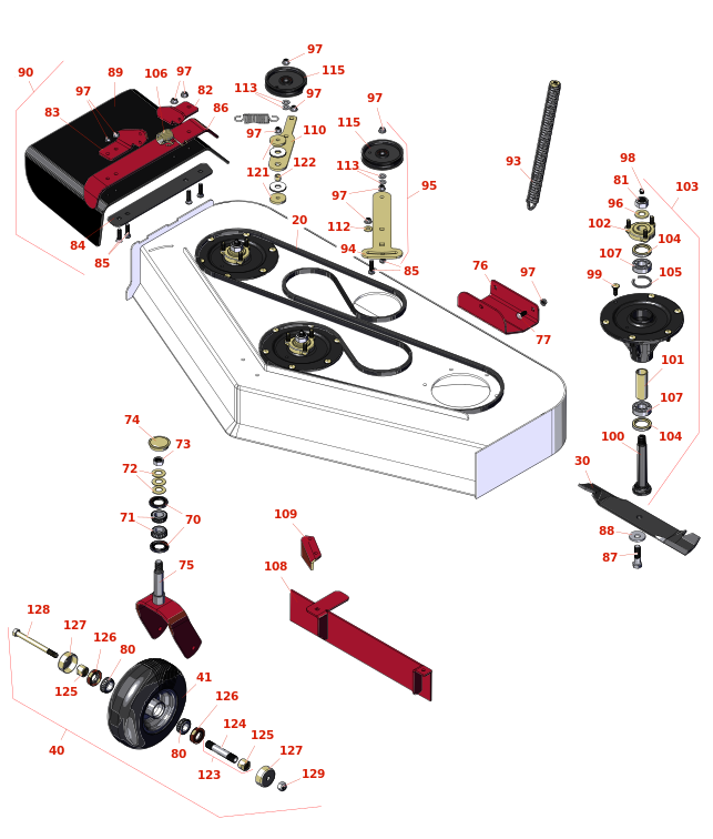 Toro GrandStand Mower 48in Deck Parts