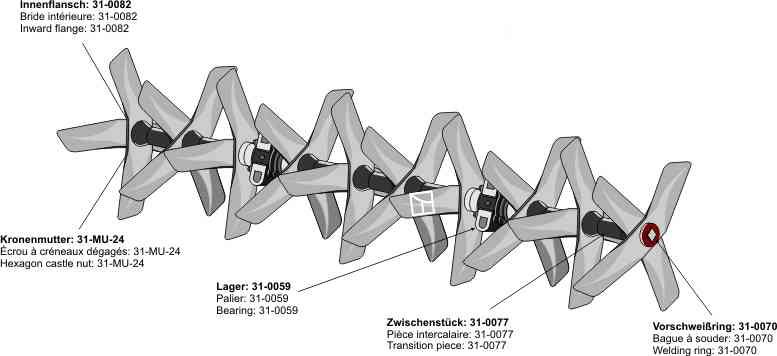 Following rotary harrows left - 1550