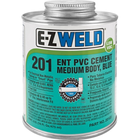 Ent-pvc cement medium body blue - pint