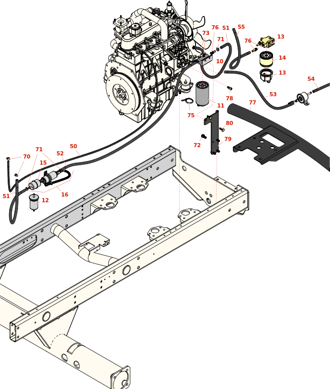 Toro Reelmaster 5410-D Fuel System, Battery & Bumper