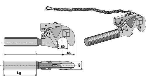 Top hook M36x4