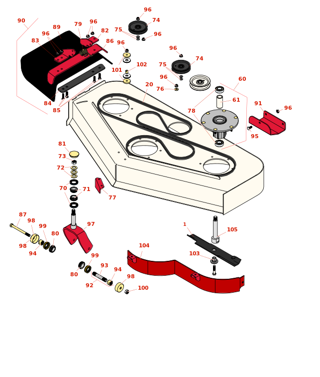 Toro GrandStand Mower 48in Deck Parts