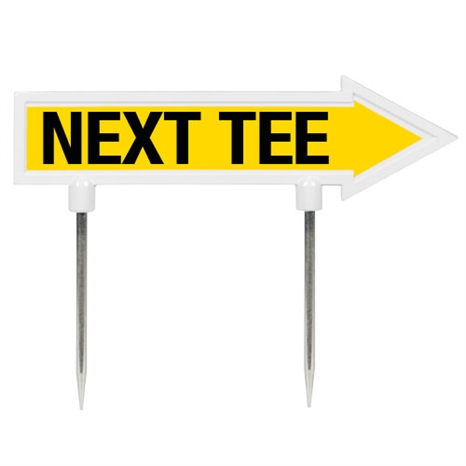 11" arrow sign - "next tee" - yellow