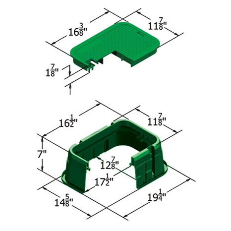 Carson valve box w/lid 1015 - green icv