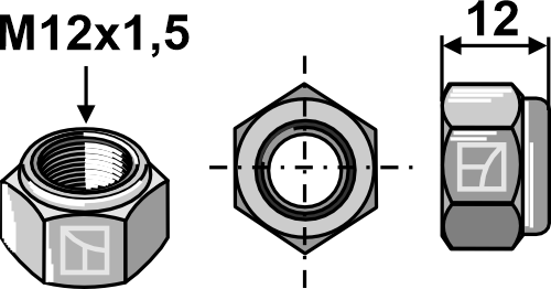 Self-locking nut m12x1,5 m1298510