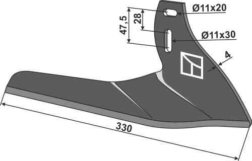 Planet blade - left fitting for Monosem 10100020