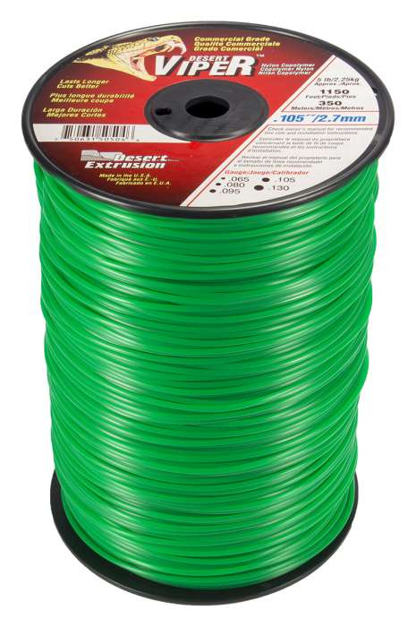 Trimmer line viper™ round green .105" / 2.7mm